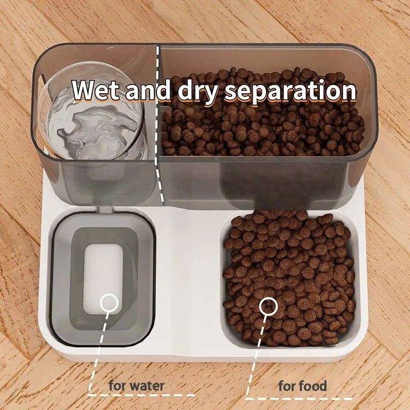 Purrfect Feeder Oasis: Automatic Pet Food & Water Station
Large Capacity Automatic Cat Food Dispenser Drinking Water Bowl Pet Supplies Wet and Dry Separation Dog Food Container
