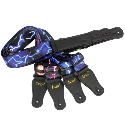 IRIN Adjustable Guitar Strap Shoulder Strap Lightning Pattern For Acoustic Electric Guitar Bass Guitar Strap Guitar Accessories