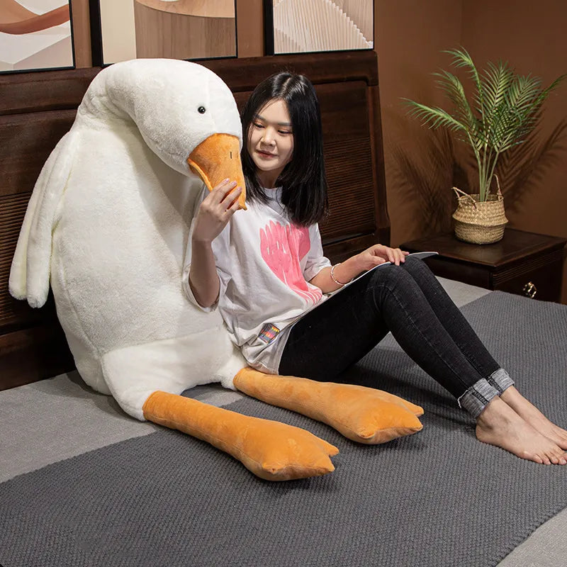 Big Size Fluffy Duck Plush Toys Sleep Pillow Cute Animal Stuffed Swan Goose Plush Dolls Floor Mat Kids Girls Birthday Gift