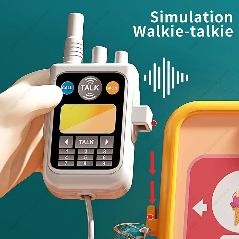Simulation Supermarket Cash Register Game Toy Electronic Pretend Play House Toys Puzzle Weighing Machine Transmitter Kids Toy