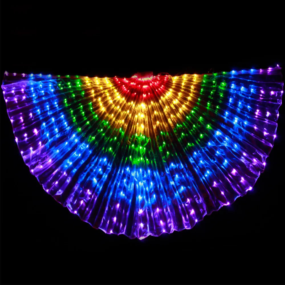 LED Rainbow Wings Adult Children Costume Circus Led Light Luminous Costumes Party Show Isis Wings Dancewear
