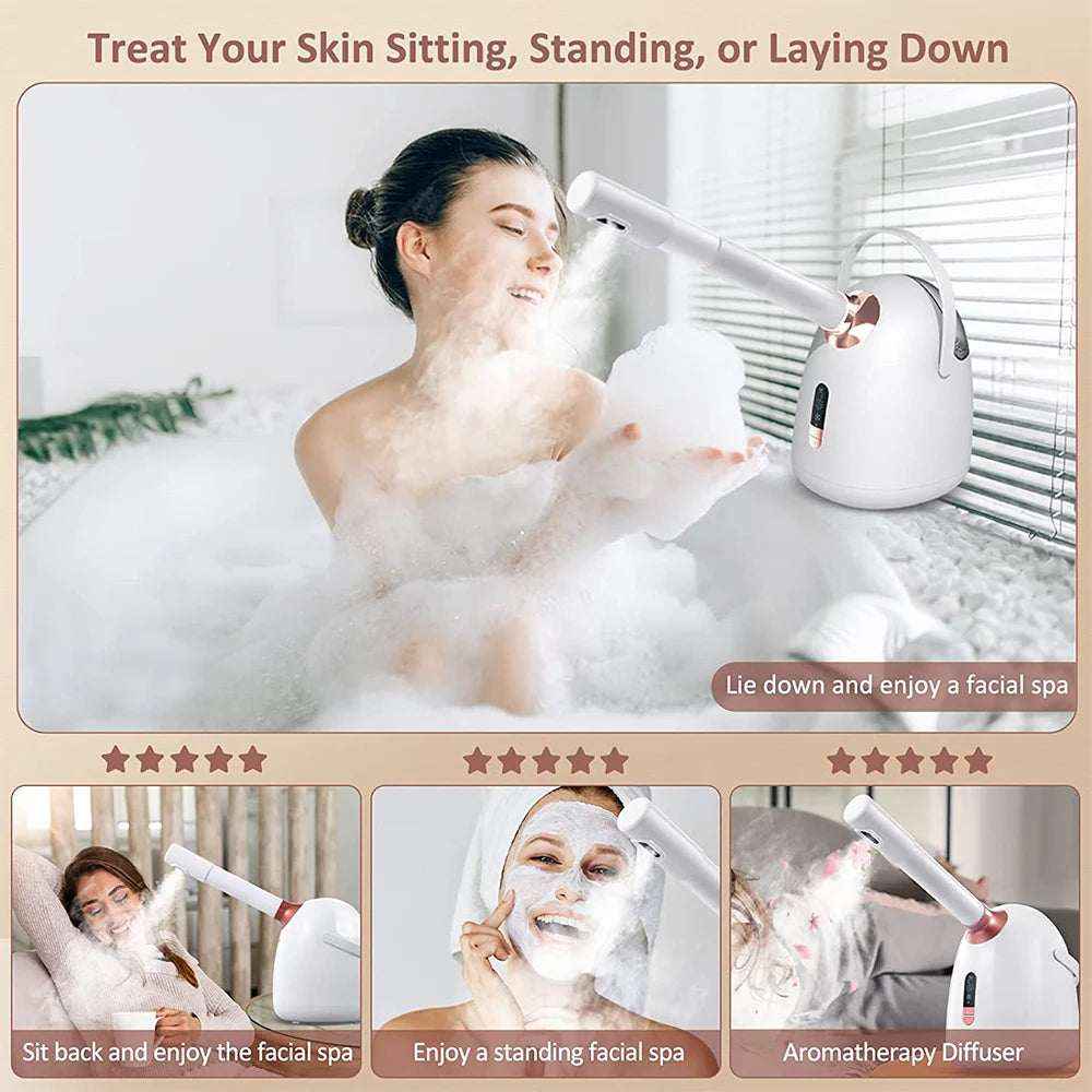 SPA Facial Steamer Hot/Cool Face Steamer Face Cleaner Moisturizing Nano Mist Sprayer Facial Anti-aging Wrinkle Sauna Humidifier