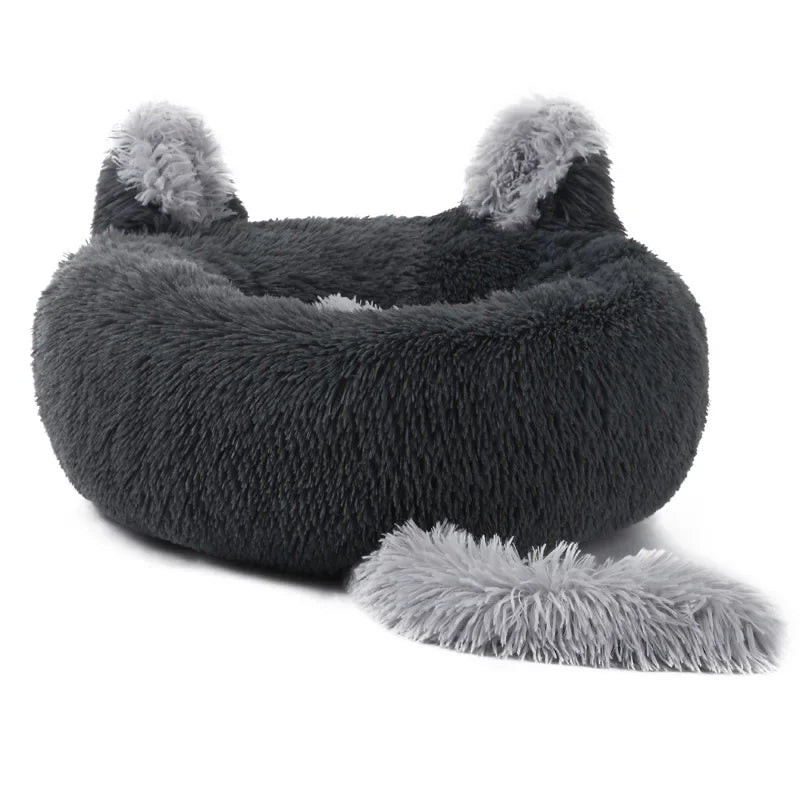SnuggleSpace - Plush Cartoon Pet Cave Bed – Super Soft Warm Nest for Cats (and Small Dogs)