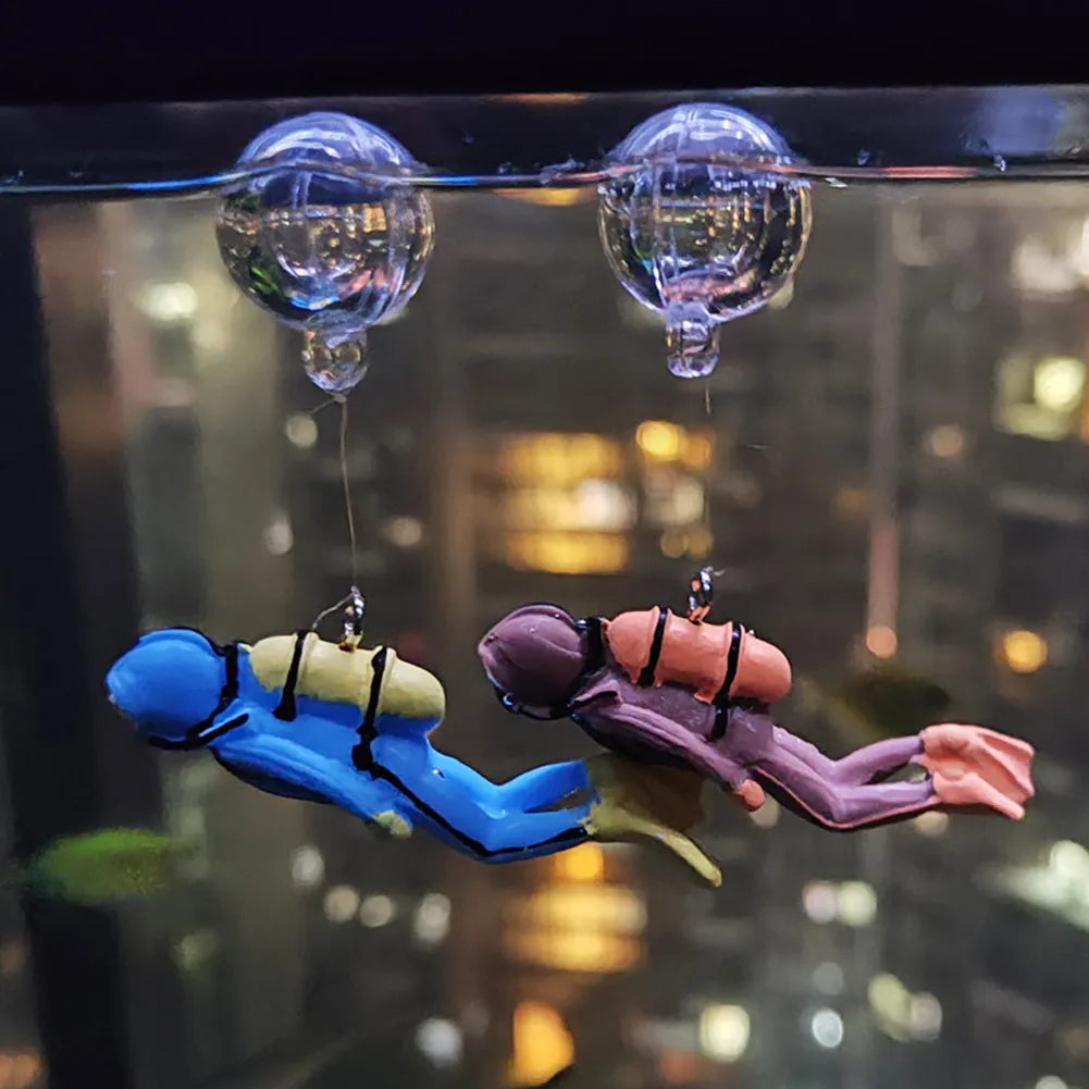 Aqua Vista Mini World Reflectors Aquarium Decoration Accessories Mini People Ornaments Plants Stones
