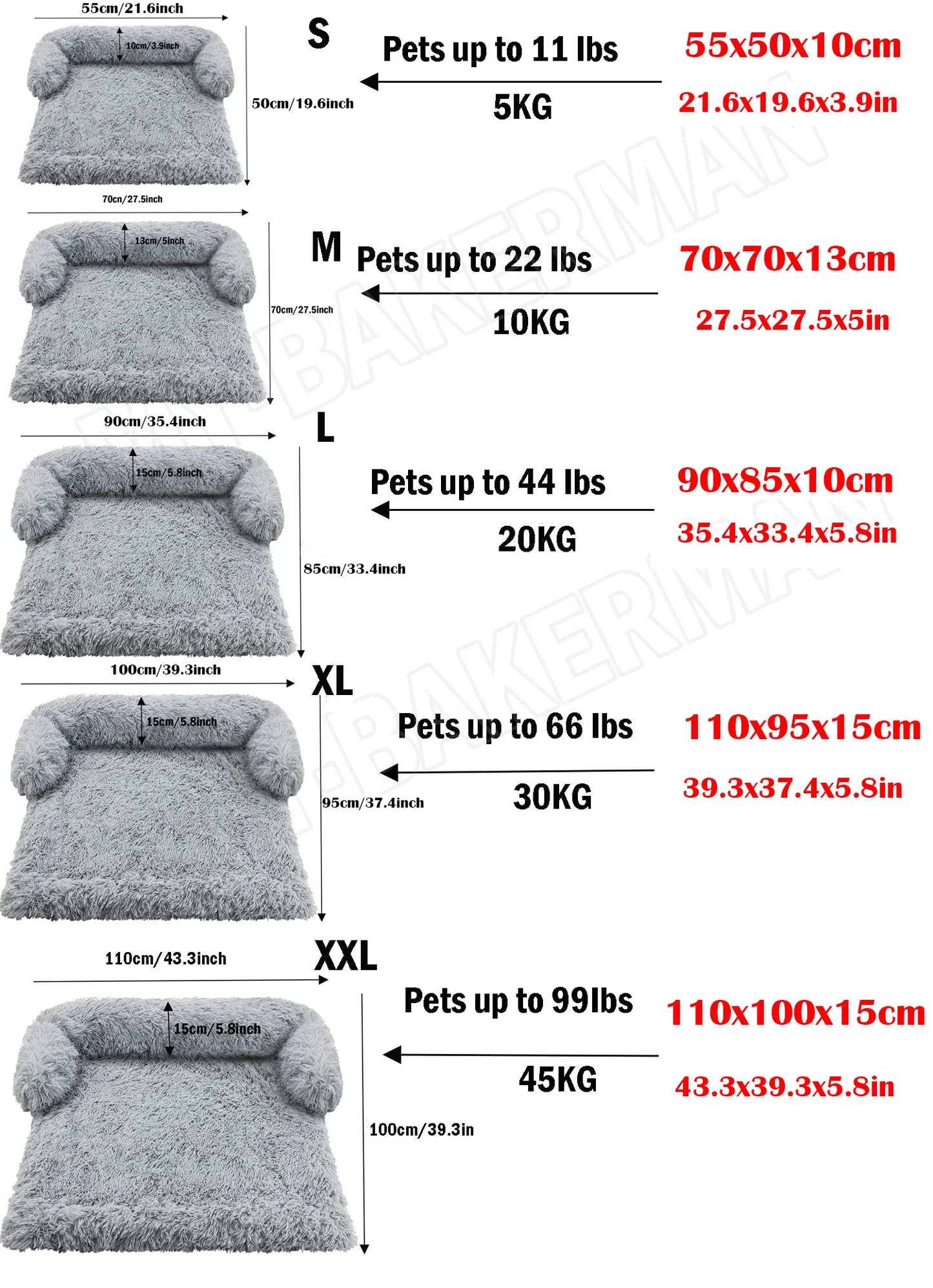 All‑Season Plush Pet Bed – Waterproof, Washable Sofa Cushion for Cats & Dogs