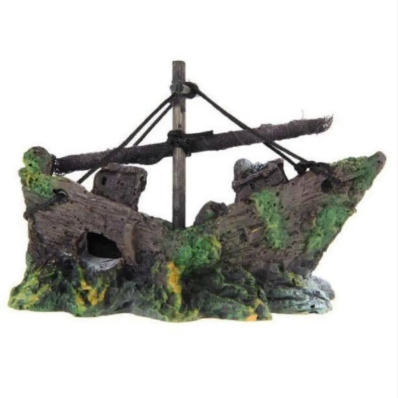 Transform your aquarium into a captivating underwater world with our Pirate Ship Wreck Decoration! Watch as your fish explore this stunning resin ornament, adding excitement to their aquatic habitat.