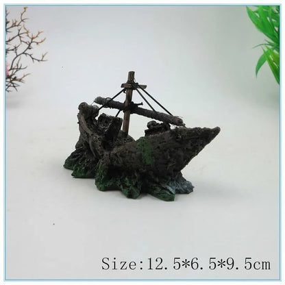 Transform your aquarium into a captivating underwater world with our Pirate Ship Wreck Decoration! Watch as your fish explore this stunning resin ornament, adding excitement to their aquatic habitat.