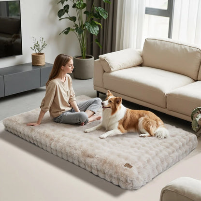 Ultra Plush Large Dog Bed – Washable Soft Cushion Mattress