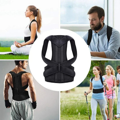 Adjustable Reinforced Belt Lumbar Shoulder Spine Brace Neck Stretcher Trainer