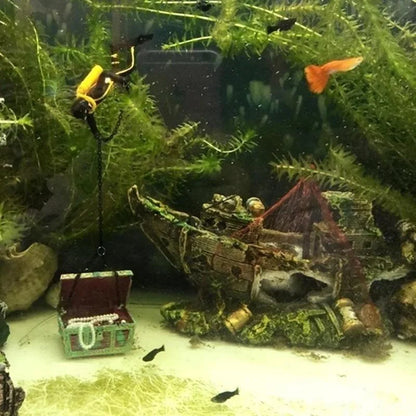 Transform your aquarium into a captivating underwater world with our Pirate Ship Wreck Decoration! Watch as your fish explore this stunning resin ornament, adding excitement to their aquatic habitat.