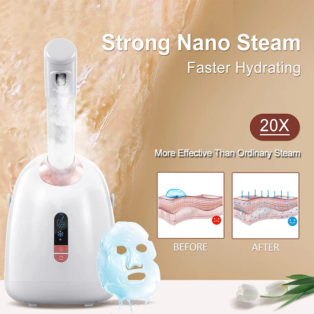SPA Facial Steamer Hot/Cool Face Steamer Face Cleaner Moisturizing Nano Mist Sprayer Facial Anti-aging Wrinkle Sauna Humidifier