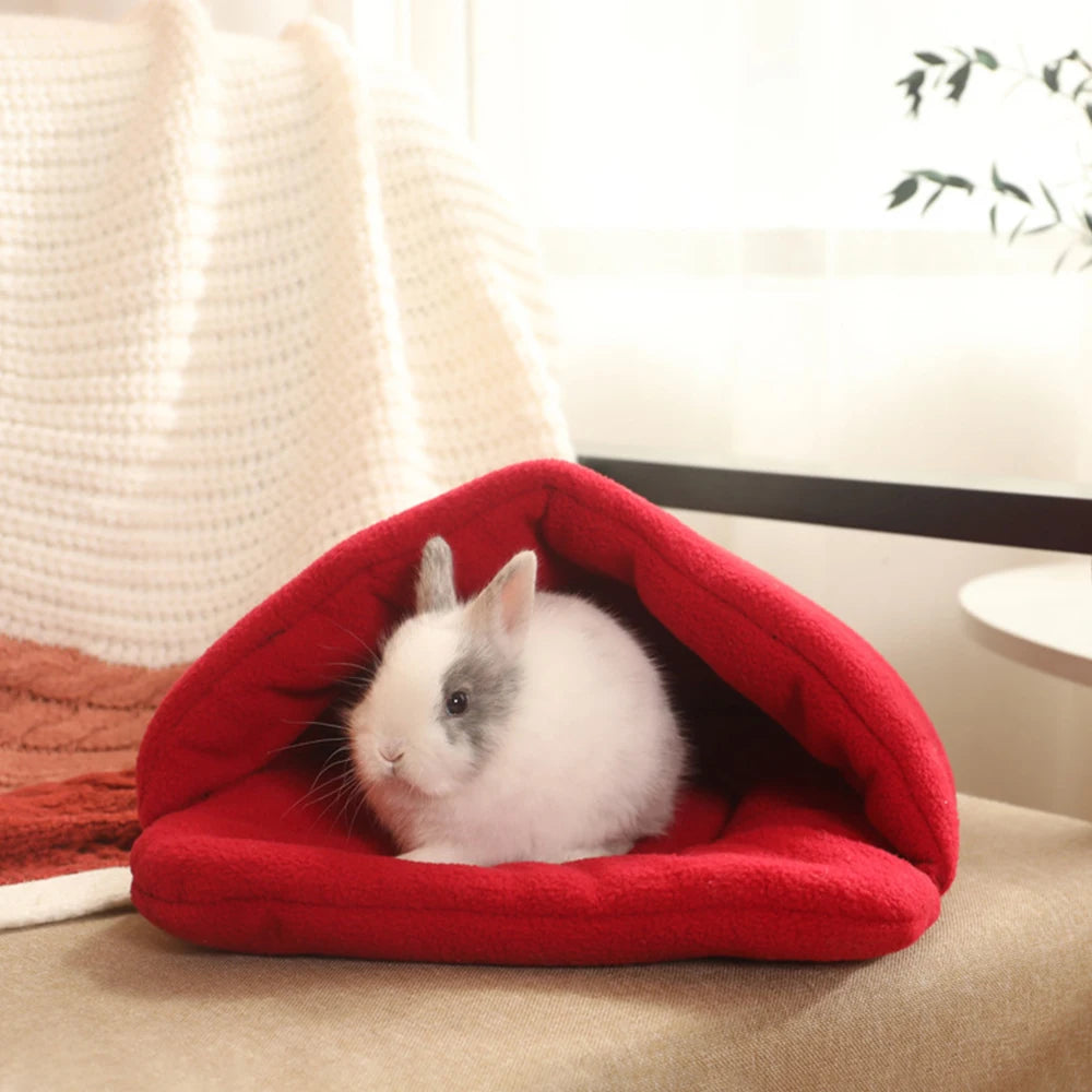 CozyNest™ Semi-Closed Pet Bed – Winter Warmth for Cats & Rabbits