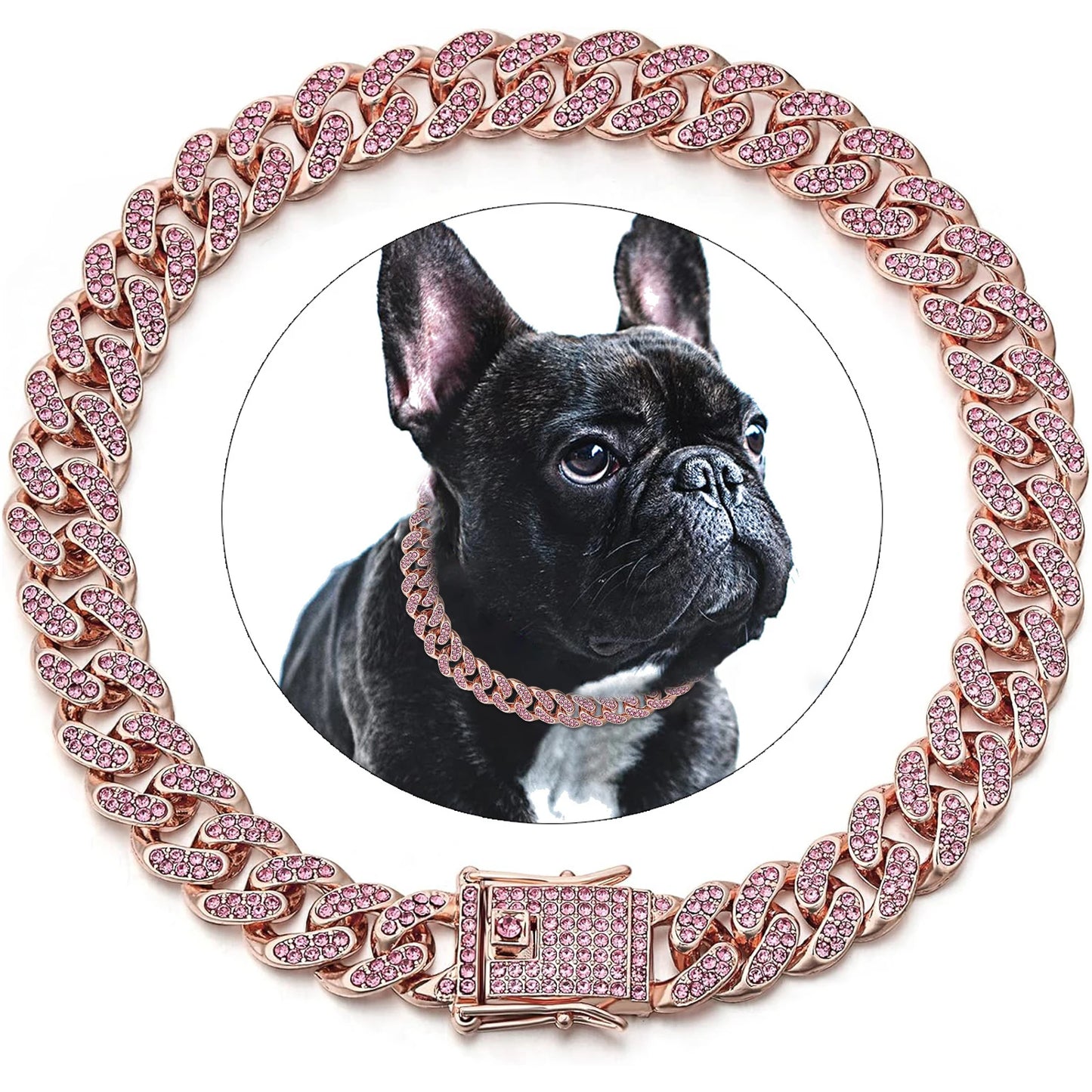 Luxury Cuban Chain Dog Collar – Gold Plated Metal
