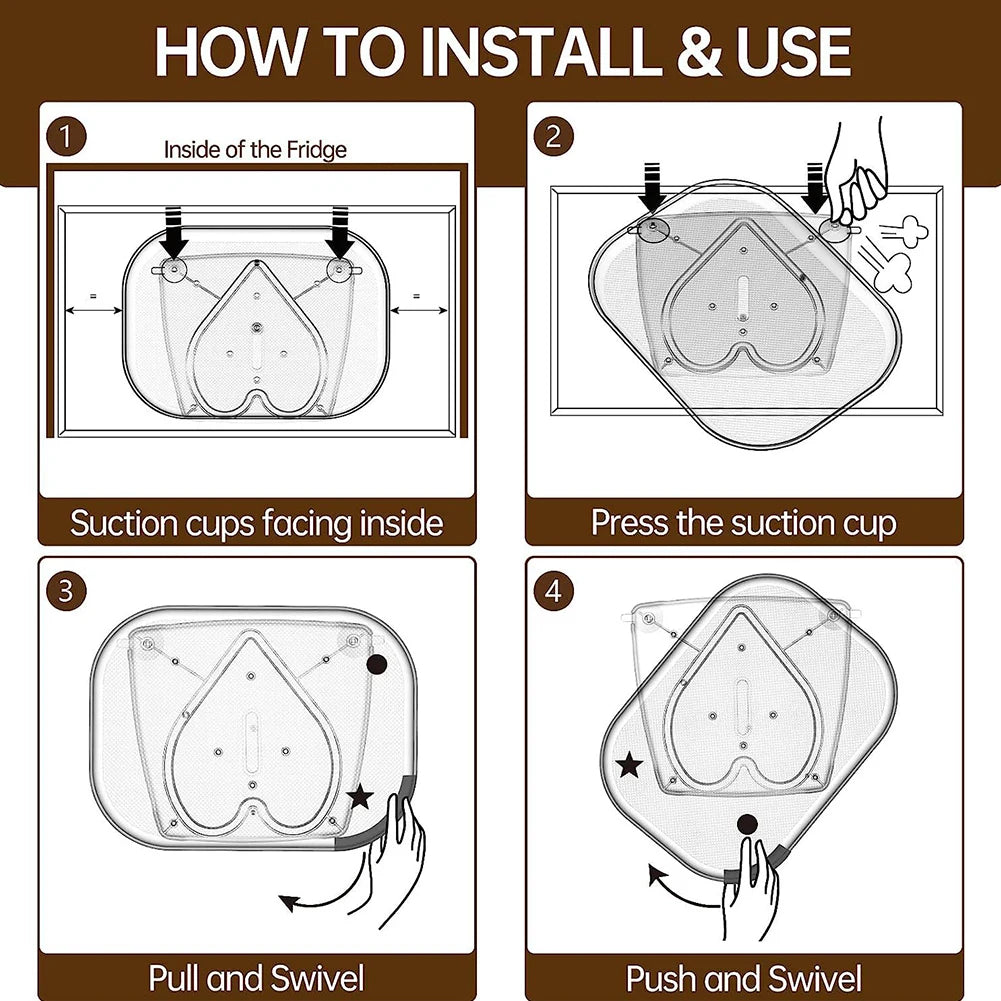 3pcs Clear Rectangle Turntable For Refrigerator 360° Rotatable Turntable Organizer Rack Non-Skid Storage Rack For Kitchen Cabine