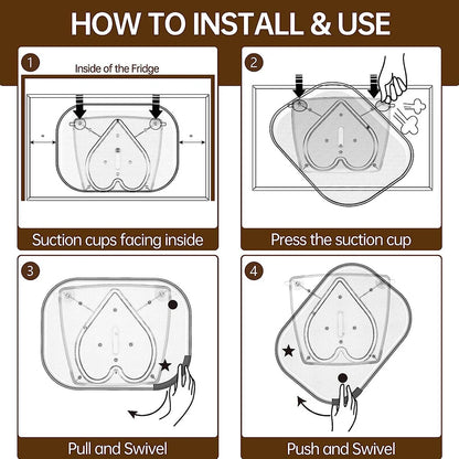 3pcs Clear Rectangle Turntable For Refrigerator 360° Rotatable Turntable Organizer Rack Non-Skid Storage Rack For Kitchen Cabine