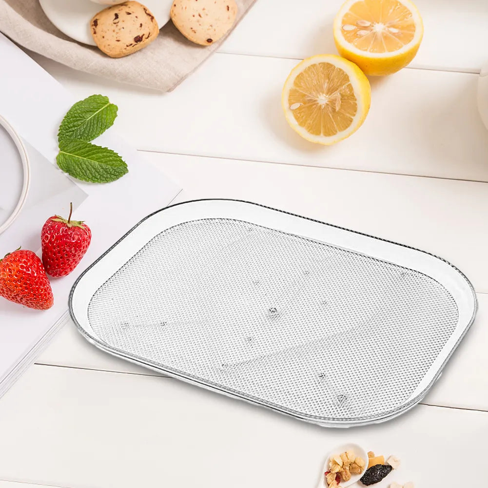 3pcs Clear Rectangle Turntable For Refrigerator 360° Rotatable Turntable Organizer Rack Non-Skid Storage Rack For Kitchen Cabine