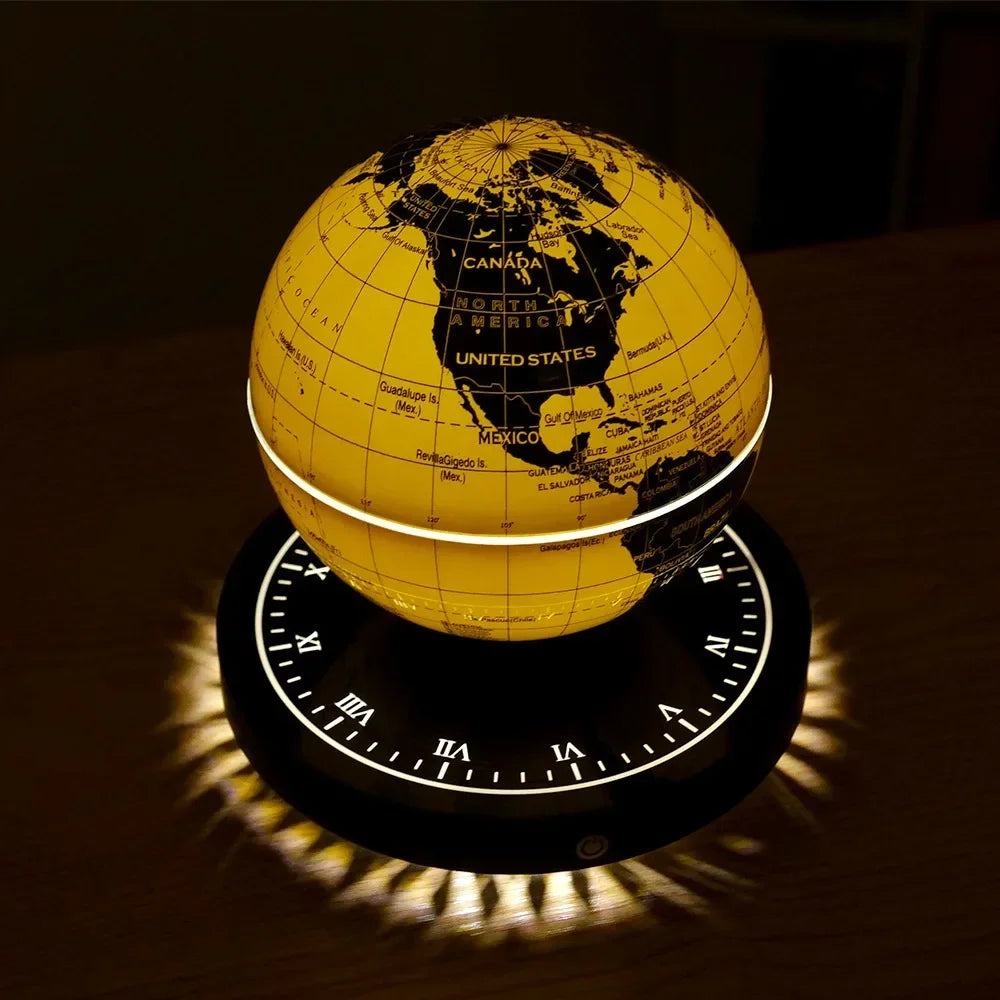 Magnetic Levitation Globe Ornament,3D Luminous Self Rotating Night LED Light,Office Desktop Decoration,Originality Gift