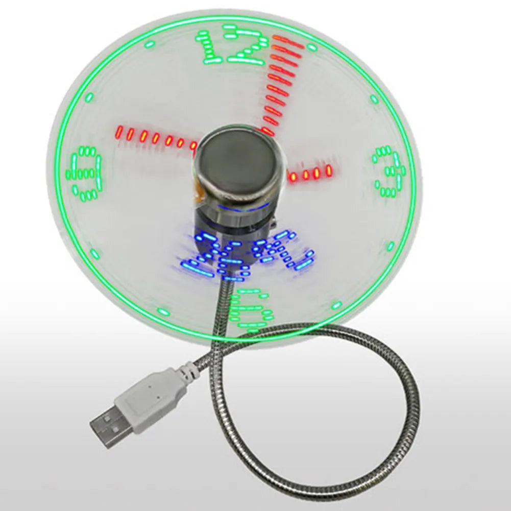 TimeTide USB Clock Fan .Hand Fan Real Time Temperature Display