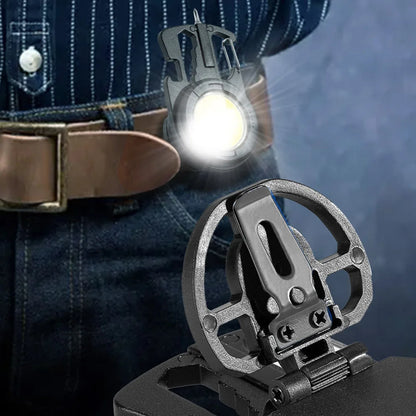 COB Work Lights 3 Gears Multifunction Rechargeable Flashlight with Cigarette Lighter Screwdriver LED Keychain Lamp for Camping