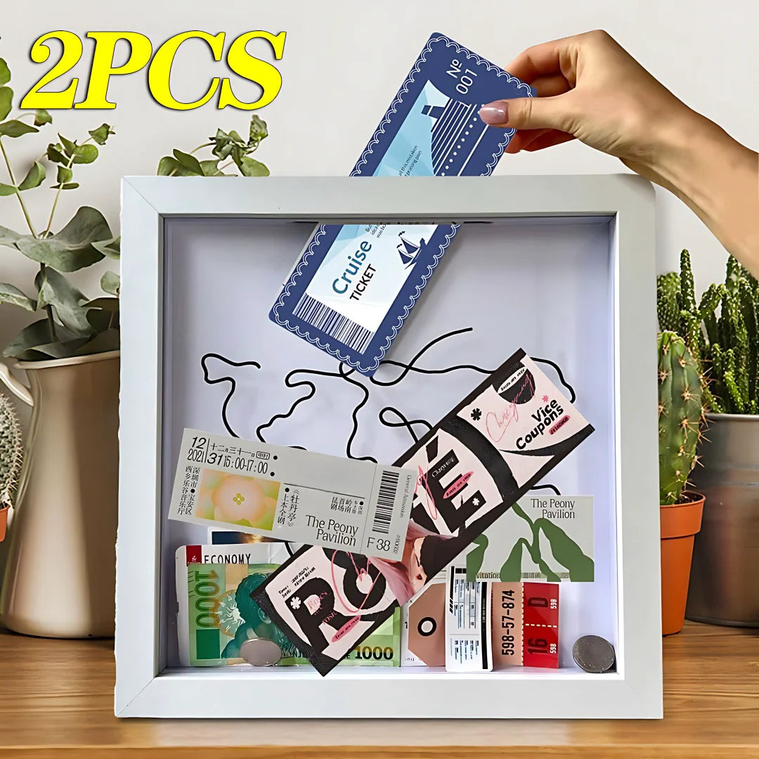 Travelling Memorial Box Adventure Archive Box Ticket Storage Box Postcard Souvenir Money Storage Box