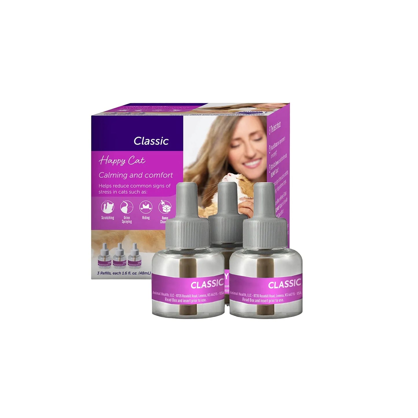 Cat Calming Diffuser Refill – 3 Pack 48 ml (30‑Day)