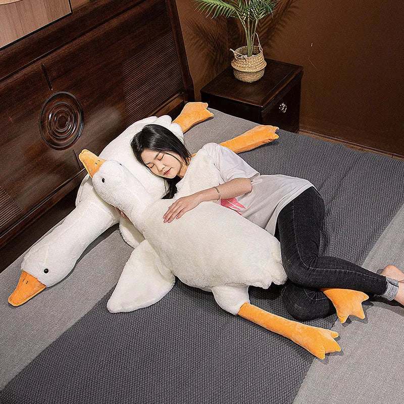 Big Size Fluffy Duck Plush Toys Sleep Pillow Cute Animal Stuffed Swan Goose Plush Dolls Floor Mat Kids Girls Birthday Gift