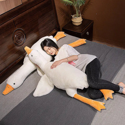 Big Size Fluffy Duck Plush Toys Sleep Pillow Cute Animal Stuffed Swan Goose Plush Dolls Floor Mat Kids Girls Birthday Gift