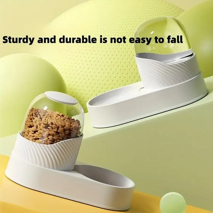 Pet Automatic Feeder Water Dispenser Set, Gravity Cat Food Container Pet Water Drinking Feeder, Self Feeding Station