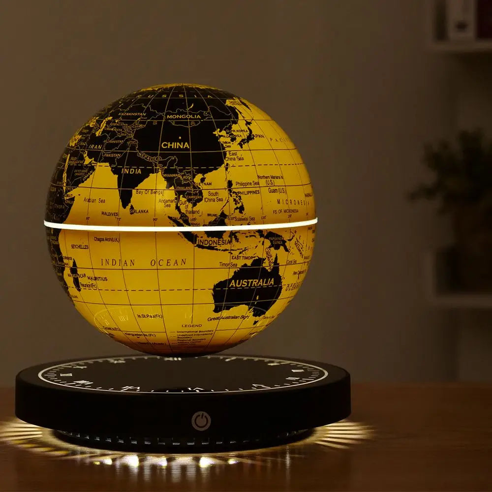 Levitating Lamp Magnetic Globe LED Earth Floating Rotating  Galactic starry sky