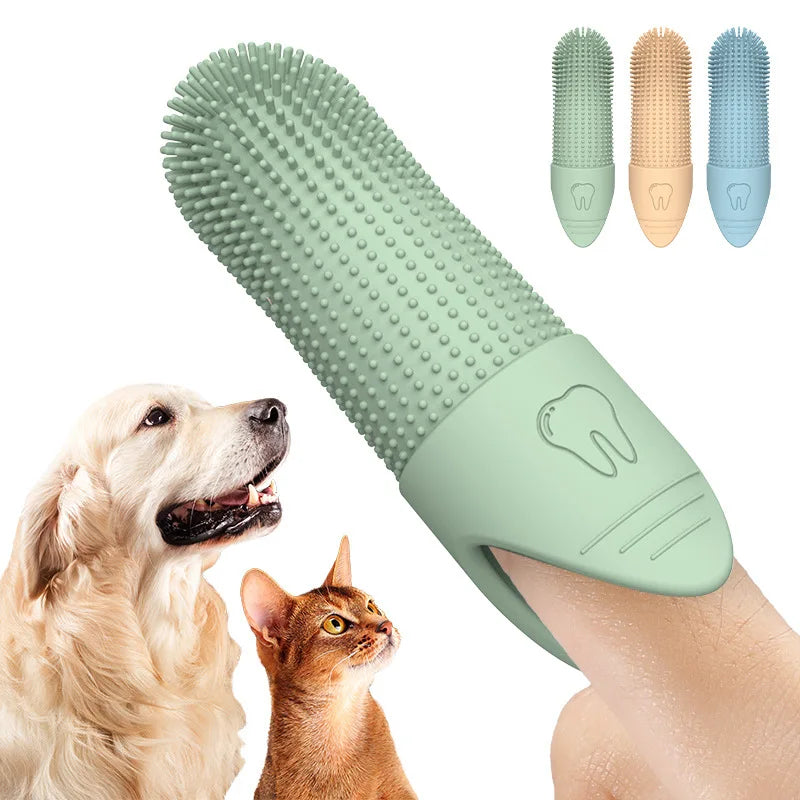 PawBrush™ 360° Finger Toothbrush – Food Grade Silicone Dental Care for Dogs & Cats