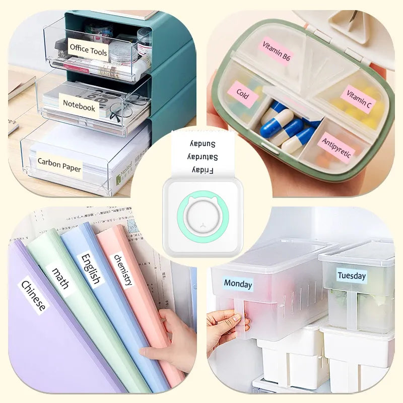Portable Mini Thermal Printer Wirelessly BT 203dpi Photo With USB Cable Imprimante Portable