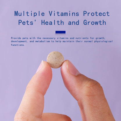 HealthHarmony Pet NutriGems Pet Vitamins  for Dogs Cats Nutrient Multivitamin Tablets Beautiful Hair