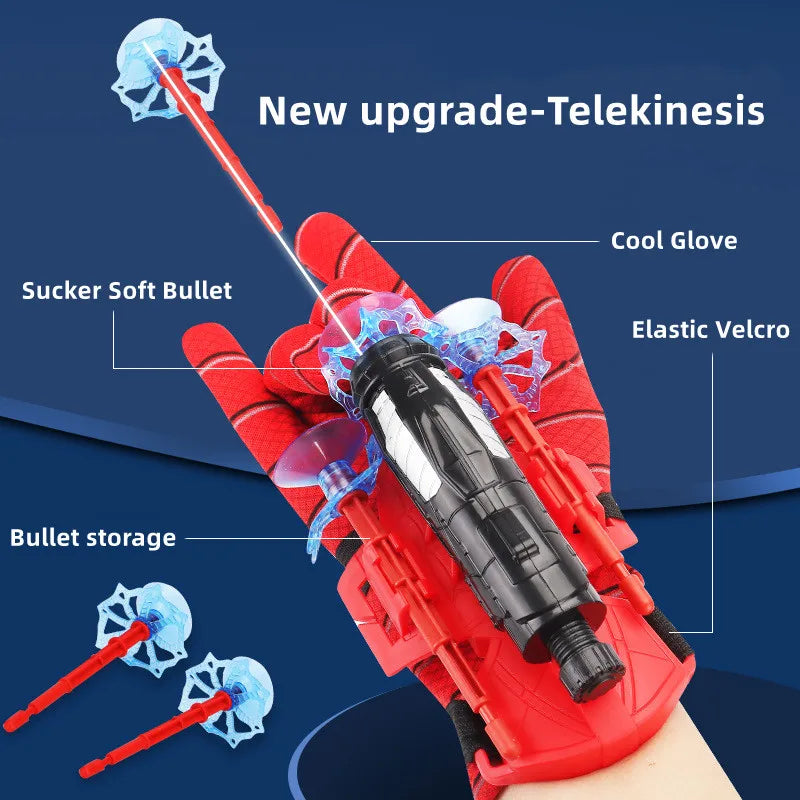 Spider Silk Glove Web Shooter Kit
Movie Spider Man Cosplay Launcher Spider Silk Glove Web Shooters Recoverable Wristband Halloween Prop Toys For Children