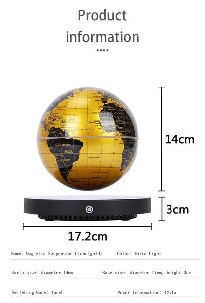 Magnetic Levitation Globe Ornament,3D Luminous Self Rotating Night LED Light,Office Desktop Decoration,Originality Gift
