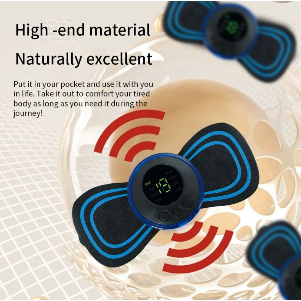 Ems Smart Mini Massage Sticker Portable Electric Neck Massager Shoulder and Neck Pulse Physiotherapy Instrument Cervical Massage