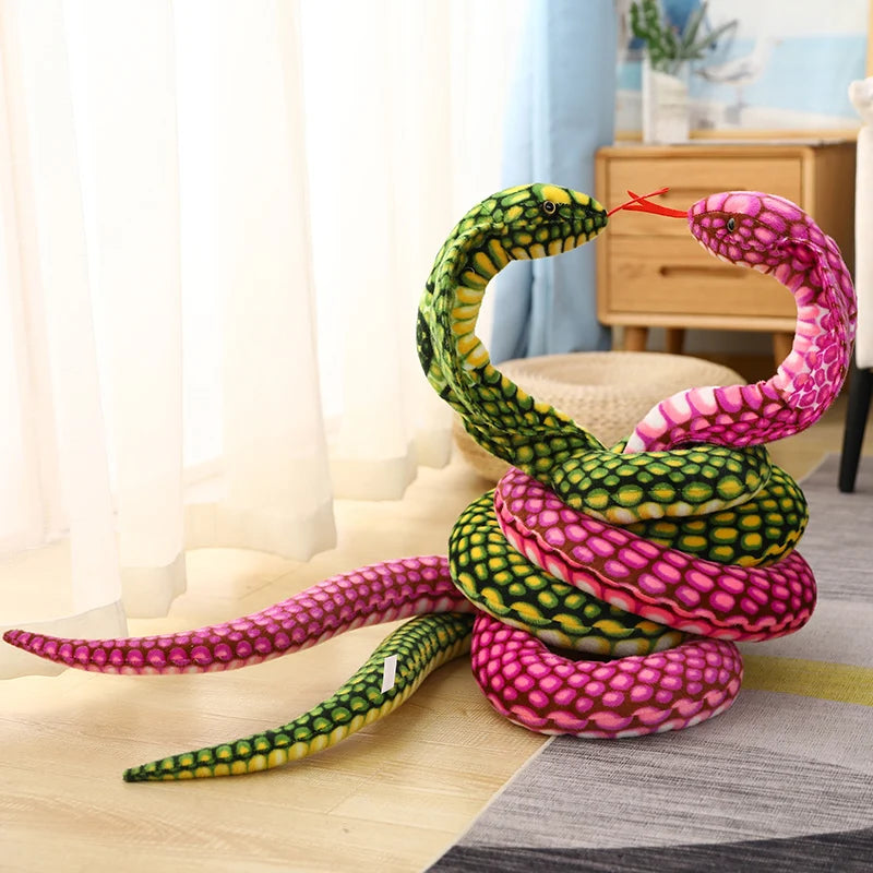 80/170/240cm Simulated Colorful Cobra Plush Toy Stuffed Animals Snakes Plushies Doll Funny Spoof Joke Soft Toys Home Decor