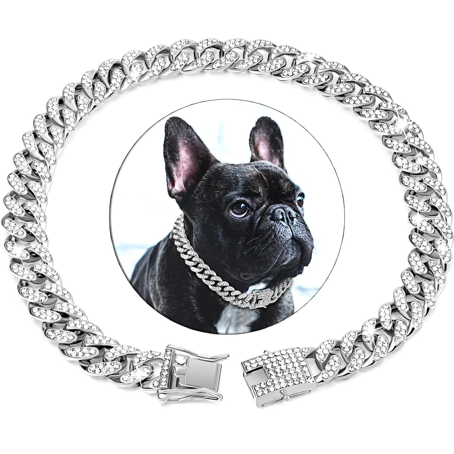 Luxury Cuban Chain Dog Collar – Gold Plated Metal
