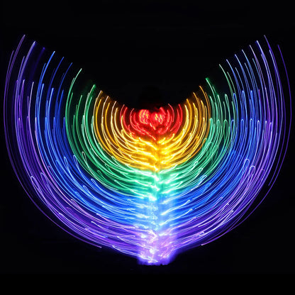 LED Rainbow Wings Adult Children Costume Circus Led Light Luminous Costumes Party Show Isis Wings Dancewear