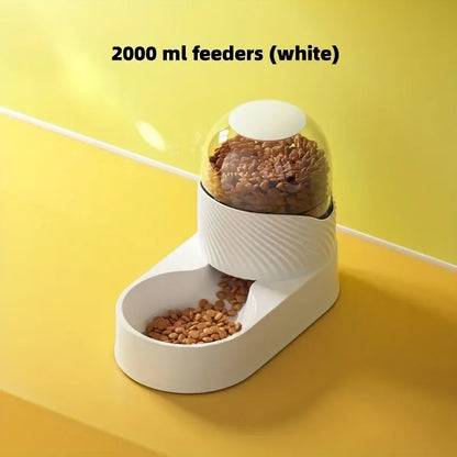 Pet Automatic Feeder Water Dispenser Set, Gravity Cat Food Container Pet Water Drinking Feeder, Self Feeding Station