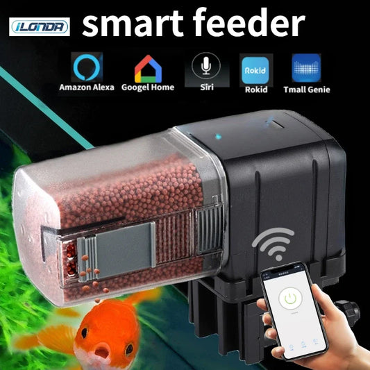 Fish Tank Feeder Timing/Wifi Wireless Smart Phone App Intelligent Speaker Voice Remote Control Fish Feeding