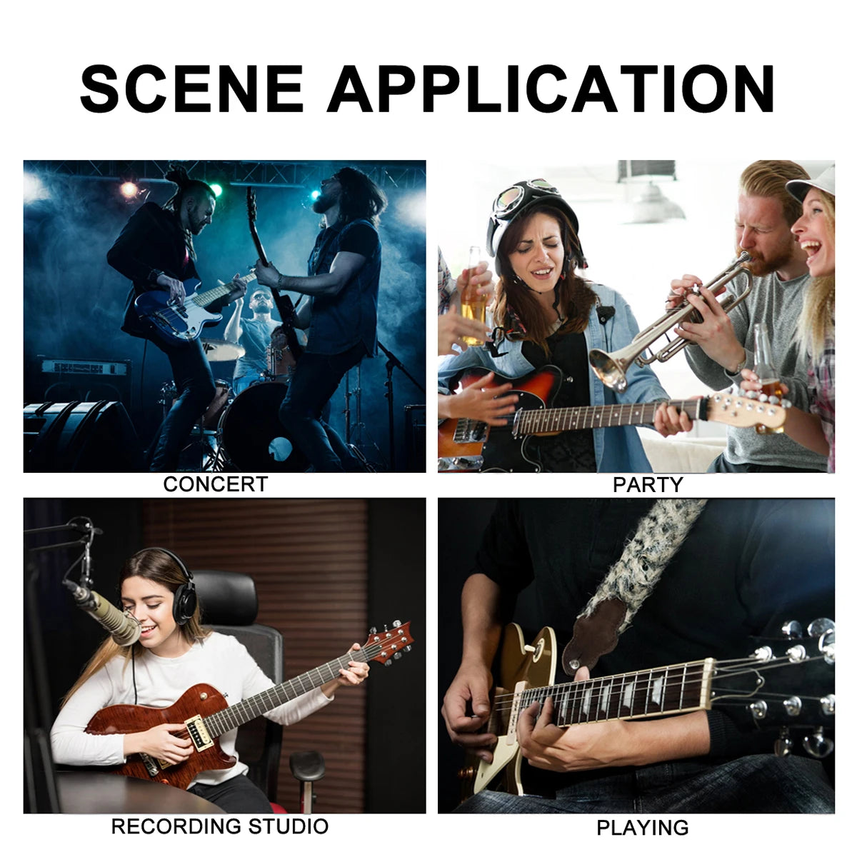 ammoon Electric Guitar Headphone Amplifier Amp 1/4 Inch Plug 3.5mm Headphone Jack & Aux In with Classic Rock Distortion Effect