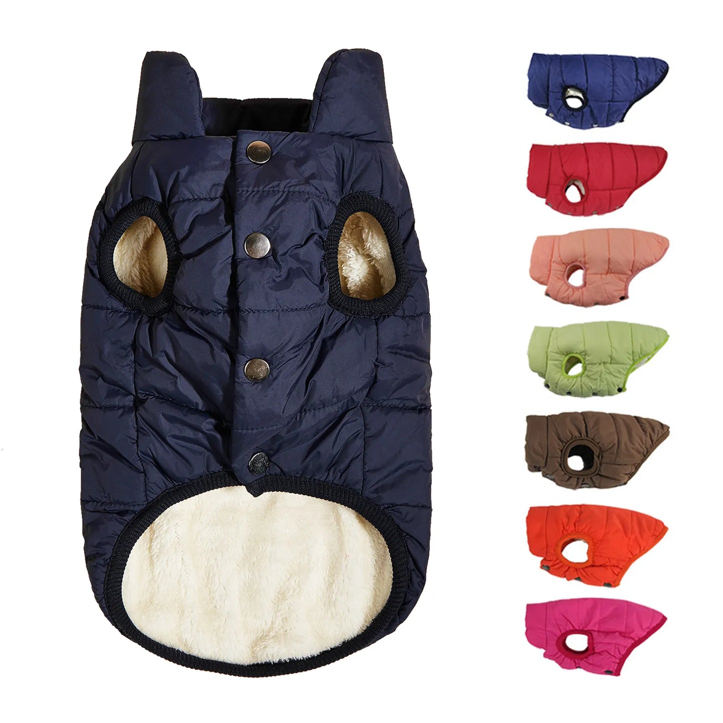 Proof Warm Dog Jacket with Fleece Cotton Lining Chihuahua French Bulldog Puppy Clothing Coat