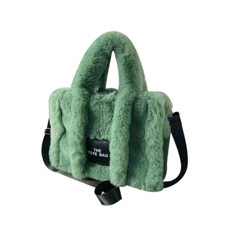 ChicFur Elegance
Fashion Faux Fur  Plush Letter Tote Bag Women's Simple Large Capacity  Handbag All-Matched One Shoulder Bags Designer CrossBag