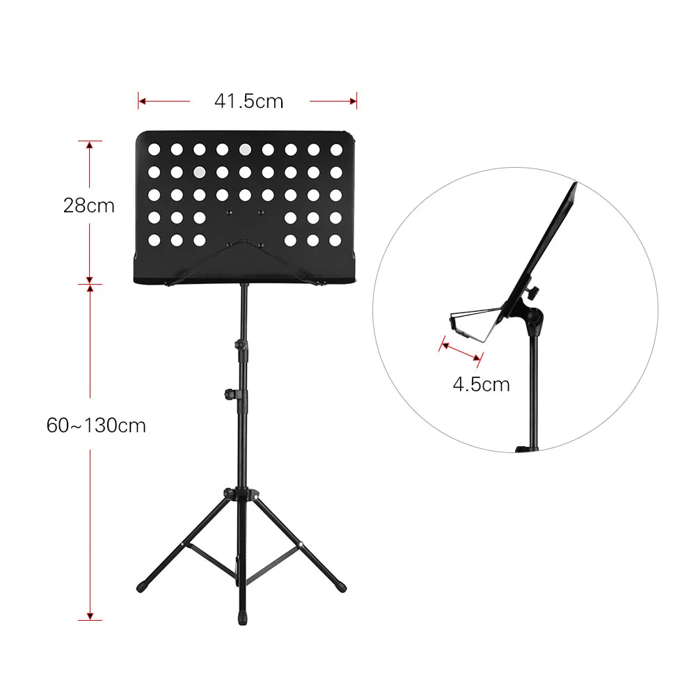 High quality Portable Metal Music Stand Detachable Music Stand Holder Lightweight Foldable Sheet Music Score Tripod Stand for Guitar Violins