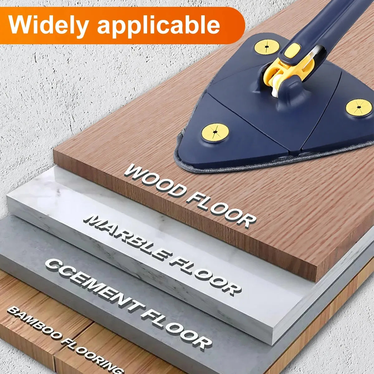 Triangular Mop Foldable  360° Rotatable Water Absorption