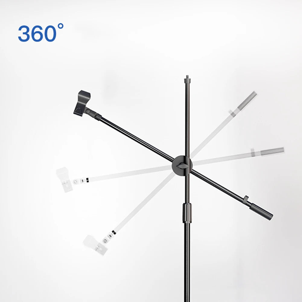 Rotating Microphone Stand Boom Arms Mic Clip Phone Holder Extension