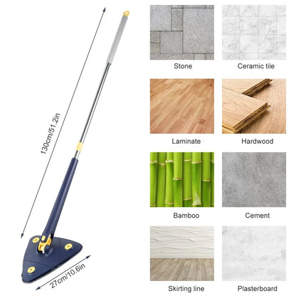 Triangular Mop Foldable  360° Rotatable Water Absorption
