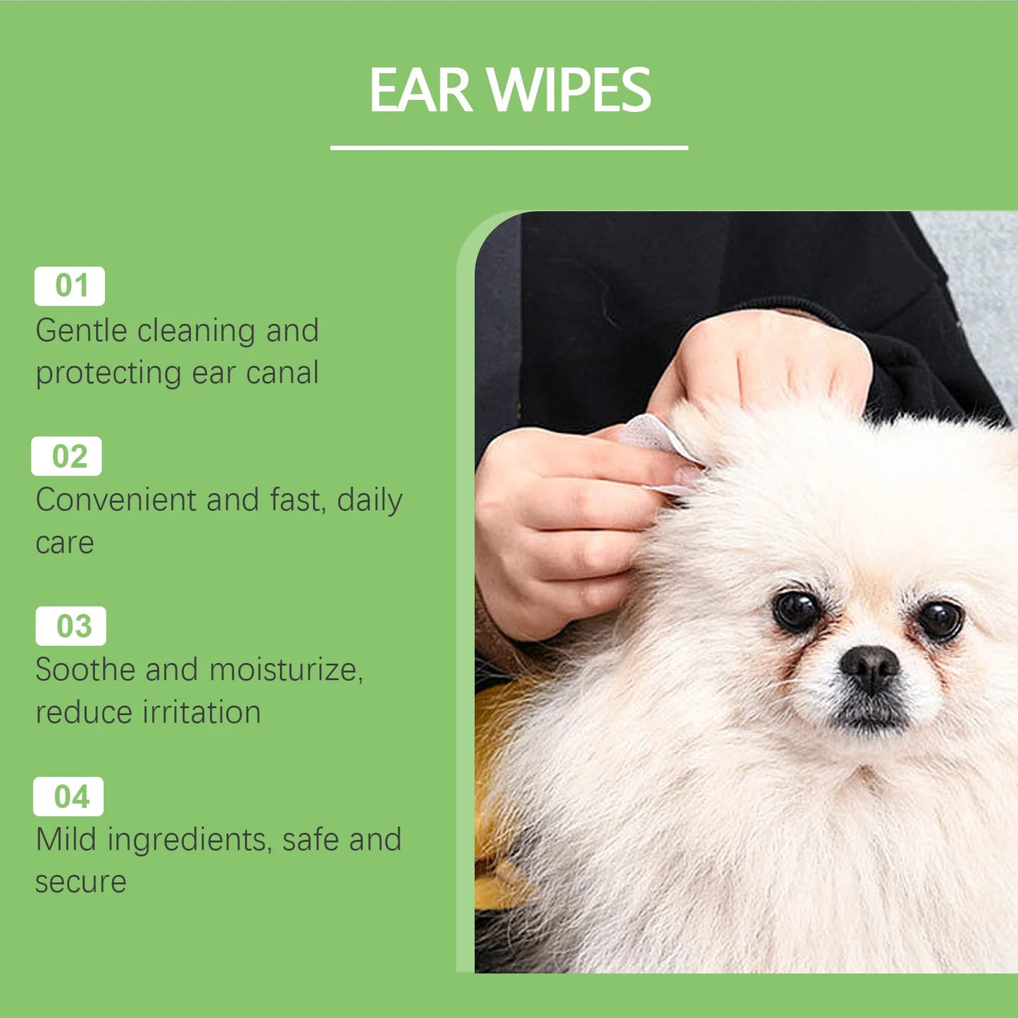 PawSoothe™ Hypoallergenic Ear Wipes – Gentle Cleaning for Dogs & Cats
