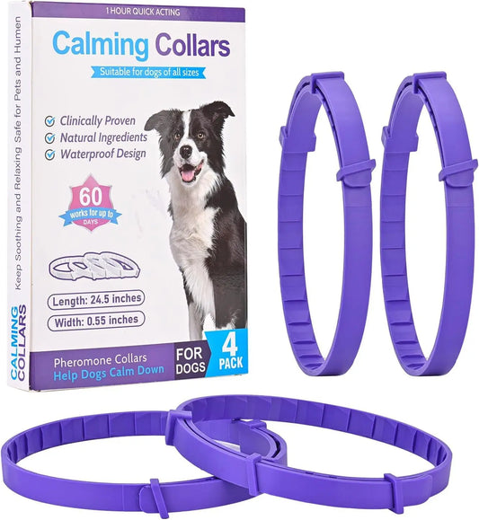 Dog Calming Collar with Natural Lavender & pheromones - 60 - day Anxiety Relief, Adjustable & waterproof