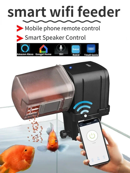 Fish Tank Feeder Timing/Wifi Wireless Smart Phone App Intelligent Speaker Voice Remote Control Fish Feeding